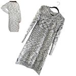 Maurice's SWEATER DRESS Size S White Black Gray Knobby Knit & Gold Thread Photo 1