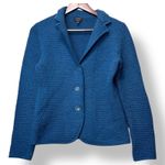 Talbots  Women Blue Textured Merino Wool Blazer Jacket S Preppy Academia Office Photo 1