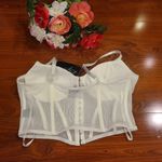 Say What? Say What White See Through Mesh Bra Crop Top Size Large Photo 1