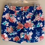 Lands' End Lands'Ends Cotton Mid Rise Shorts Mid Feminine Blue Peach Floral Size 6 Petite Photo 2