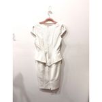 ZARA  Cap Sleeve Square Neck Above Knee Bodycon Sheath Dress White Women's XS Photo 3