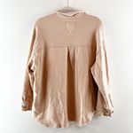 Aerie Lumberjane Button Up Cotton Long Sleeve Shacket Shirt Tan Brown Small Photo 3