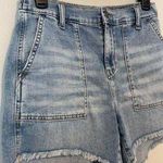 Aerie  Adventure Denim Shorts Size Small frayed Hem Casual Photo 0