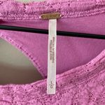 Free People Tea Time Top in Plumeria Pink Fitted Lace Keyhole Back Crop Size L Photo 7