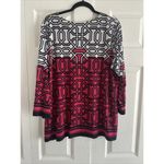 JM Collection  Womens 1X Pink Black‎ Gemoetric Embellished 3/4 Sleeve Beaded Photo 4