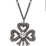 Gucci SALE🔥Authentic  925 silver Clover heart bow logo pendant and necklace Photo 0