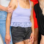 ZARA  purple knit lace Crop tank top! Photo 3