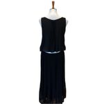 Gracia Black Cocktail Dress Medium Minimalist Cutout Pleated Sheer LBD Adjustable Photo 3