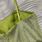 Cache Designer Hi Lo Prom Evening Dress Lime Green Sequin Sz 0 Please Read Photo 7