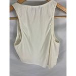 Naked Wardrobe  Ribbed Asymmetrical White Tie Side Tank Size Large Photo 1