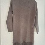 Raga NEW  Taupe Fringed Long Sweater Dress Western Cowgirl Long Sleeve Tunic Photo 0