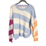 Anthropologie x Sundry Diagonal Striped Sweater Size XS Pastel Oversized Cozy Photo 3