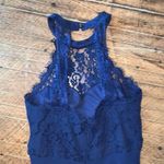 Lulu’s Dance All Evening navy lace M elegant semi formal maxi dress Blue Size M Photo 5