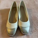 London Fog  white and silver Annee dress shoes square toe and heel size 8.5 Photo 1