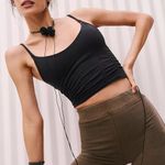 Free People Movement NWOT FREE PEOPLE Good Karma Ruched Crop Tank Top - Black Size:Xs/s $38 MSRP No refunds or cancellations  Photo 0