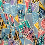  Castles of Disney Parks D23 Postage Stamps Denim Jacket Size L NEW Photo 4