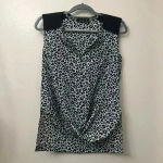 Apt. 9 Leopard Print‎ Black/Silver Top w/front twist Sz XS Photo 1