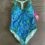 Lilly Pulitzer NWT  Kailanie swimsuit briny blue a bit salty Photo 1