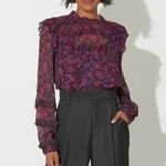 Cleobella Fiorella Blouse Bordeaux Floral Top size Small Romantic Feminine Photo 0