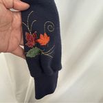 Bonworth Vintage  Sweatshirt‎ Womens Small Embroidered Fall Leaves Pullover Blue Photo 3