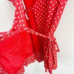 Privacy Please  Red Polkadot Wrap Dress Revolve Tie Size Small S Photo 4