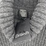 Dillard's poncho sweater womens OS merino wool blend turtleneck rib chunky knit Gray Size undefined Photo 6