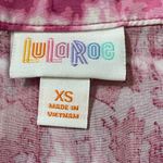LuLaRoe Amy Pink and White Tie Dye Short Sleeve Button-Down Shirt Photo 4
