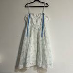 JessaKae Coquette White Blue Floral Lace Midi Dress Size XL Milkmaid Cottagecore Photo 1