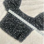 Elodie  Crop Top Women Small Black White Floral Puff Sleeve Square Neck Smocked Photo 7