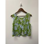 Maeve Anthropologie  London Rear Button Floral Tank Green Size S Photo 4
