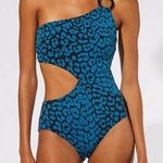 Solid & Striped  Claudia With Ring Graphic Leopard Print Cut Out Blue Black L Photo 0