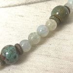 Agate and porcelain gold plated necklace and earrings set Photo 5