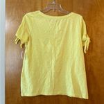 Talbots  Summer Time Crewneck T-Shirt Tee Embroidered Tie Cuff Sleeve PM Medium Photo 9