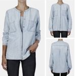 Vince Light Blue Chambray Collarless Button Down Shirt size medium Photo 1