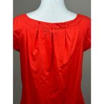Merona Womens Top Chic Orange Short Sleeve Pleated Blouse Size M 100% Cotton Photo 5