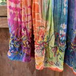 Raiment Women's Vintage Orange Rainbow Pleated Maxi Skirt Size 30" Waist Size M Photo 5