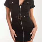 Current Mood Black Belted & Zipped Utility Dress S Photo 0