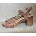 Lucky Brand Haidlee Brown Leather Strappy Block Heel Sandals Women’s Size 9.5 Photo 6