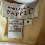 Adrianna Papell  Cream Pearl Embellished Floral Textured Tie Belted Jacket Size 8 Photo 7