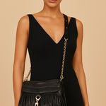Rebecca Minkoff Black Crossbody Bag with Fringe Photo 0
