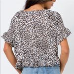 Princess Polly Arman Animal Print Cropped Tie Top Ruffle Hem Size 6 Photo 3