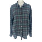 Jenni Kayne Forest Plaid Flannel Shirt Green Size XXL Photo 3