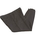 Joie  Cropped Pants Size 8 Army Green Linen Blend Fray Hem Studded Straight Leg Photo 7