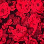 Vintage 90s Sweater Cherry Red Black Dark Floral Knit Pullover Wool Angora Size L Photo 7