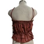Sunday in Brooklyn Anthropologie  Faux Leather Pleated Peplum Top Size Small NWT Photo 3