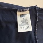 Lands' End  Navy Blue Red Floral Tulip Wrap One Piece Swim Dress Size XS Photo 12