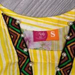 Motifz lawn dress / shirt casual floral embroider beaded tropical pattern small Red Photo 3