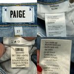 Paige  Sarah Slim Crop Jeans Starstruck Destructed High Rise Size 27 Distressed Photo 13