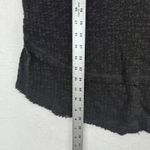 We The Free  Top Small Black Long Sleeve V Neck Textured Knit Raw Hem Boho Casual Photo 2