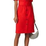 Derek Lam Collective Cherry Red Cotton Belted Utility Dress Size 52 IT | 16 US Photo 14